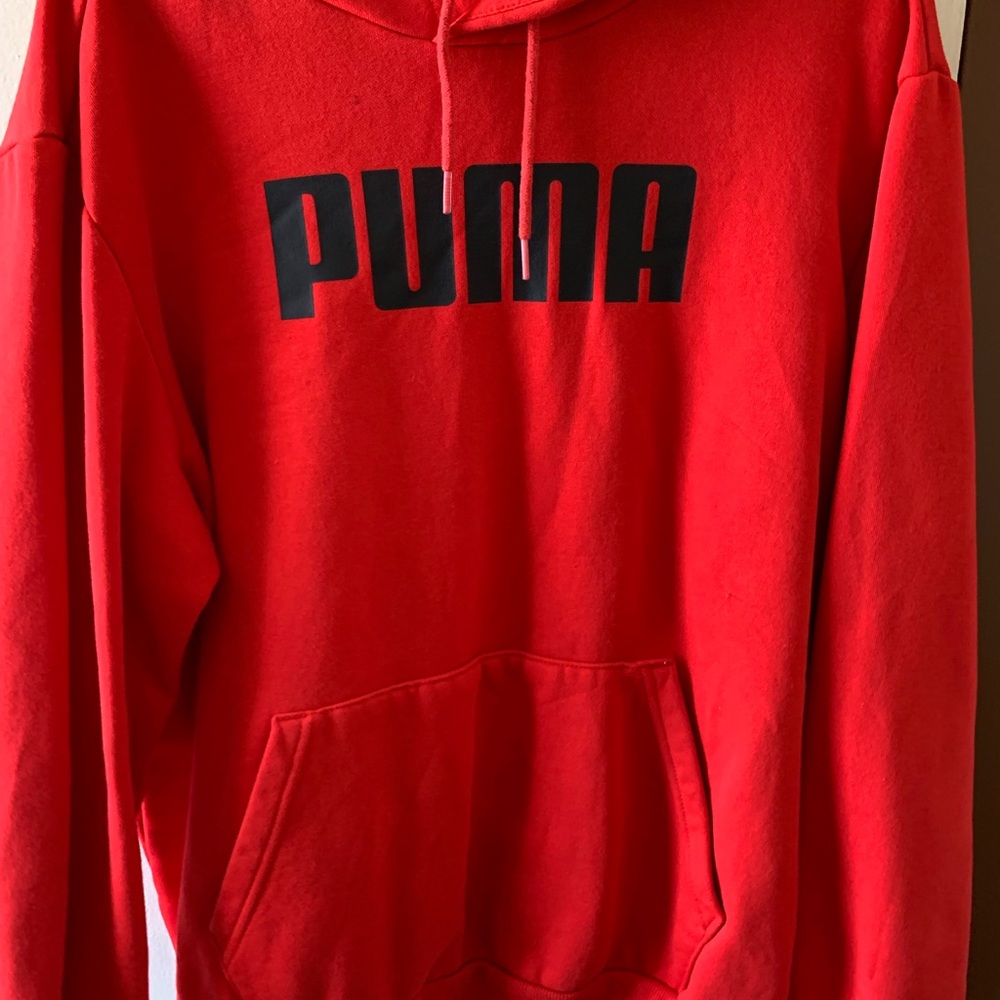 BNWOT RED FLUFFY PUMA HOODIE